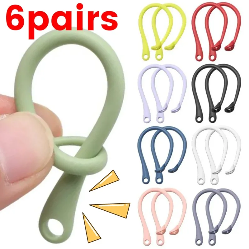 1-6Pairs Silicone Ear Hooks for Apple AirPods Pro Accessories Anti-fall Bluetooth Earphone Holder for AirPods 3 Sports Earhooks