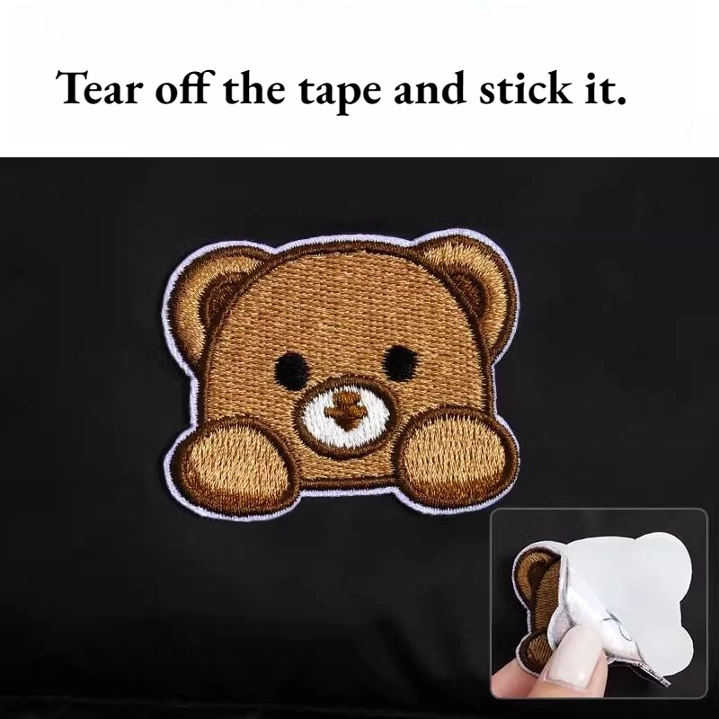لطيف الدب التصحيح ملصق ذاتية اللصق التماس خالية الملابس أسفل سترة ثقب إصلاح ثقب قطعة أثرية الكرتون الملابس صائق زين