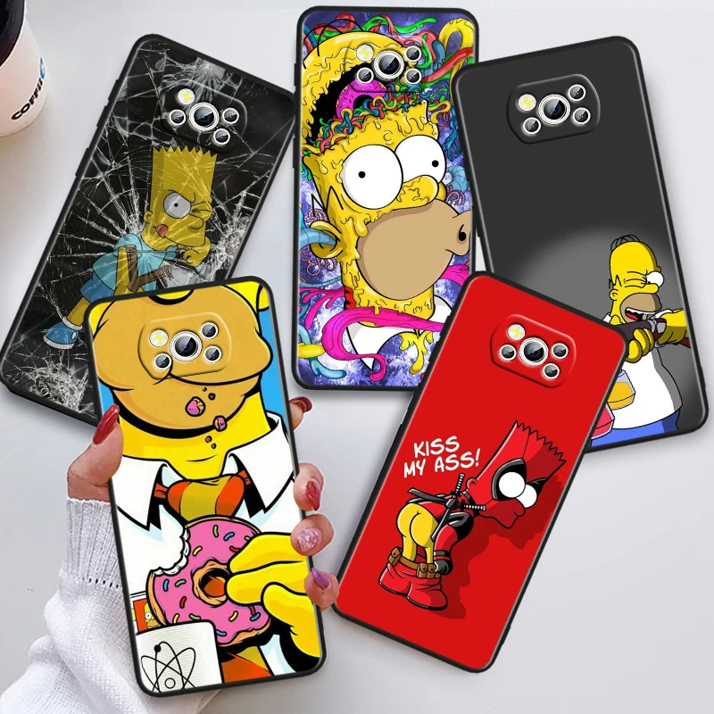 

Simpsons Boy Disney For Xiaomi Poco X5 X3 Pro X4 F4 F3 GT M5 M5s M4 M3 C55 C50 C40 5G Black Soft Phone Case