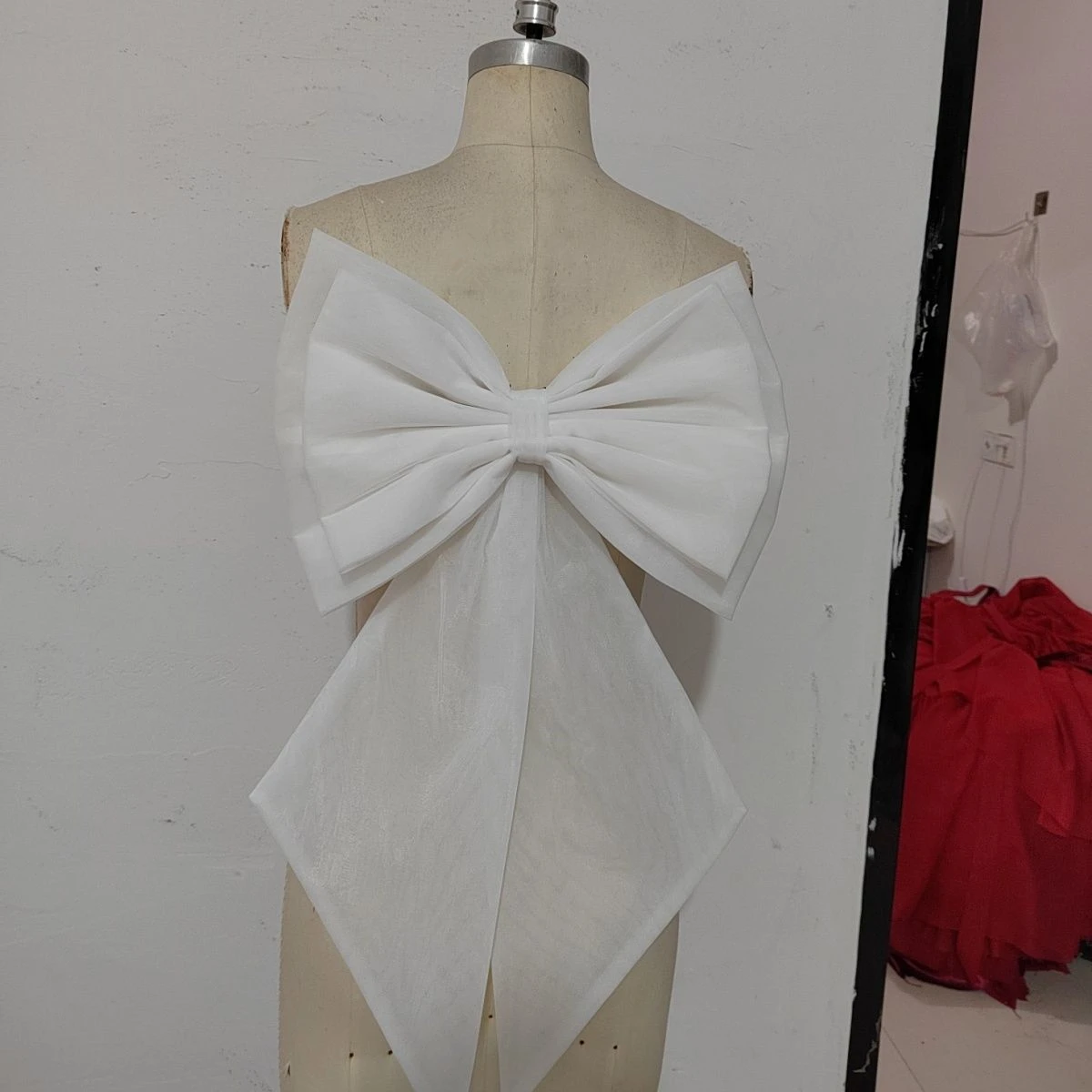 Seperate Ivory Organza Bow Appliques Wedding Dress Knots White Removeable Bride Dresses Knots With Ribbon