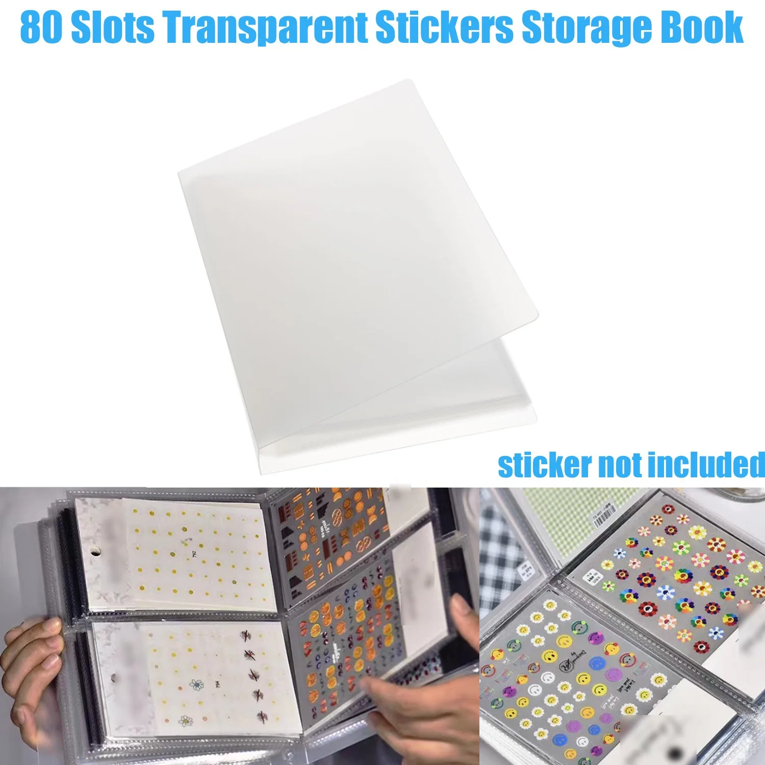 1PC Large Capacity Scrapbook Sticker Book Storage Book, Nail Sticker Photo Card Bill Note Collector Album, Scrapbooking Storage
