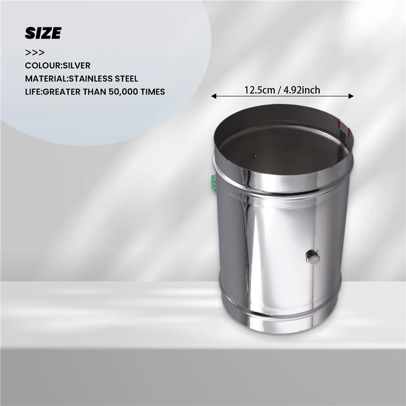 ABXF-125Mm válvula amortiguadora de conducto de aire eléctrico de acero inoxidable conducto de aire HVAC amortiguador de aire motorizado accionamiento de actuador AC220V