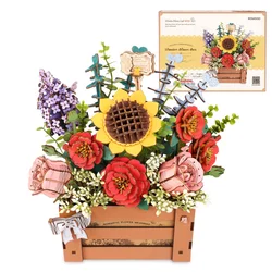 ROKR Flowers 3D Wooden Puzzle Artificial Bouquet Model Kits Wooden Puzzle Construction Kit Women Valentine's Day Birthday
