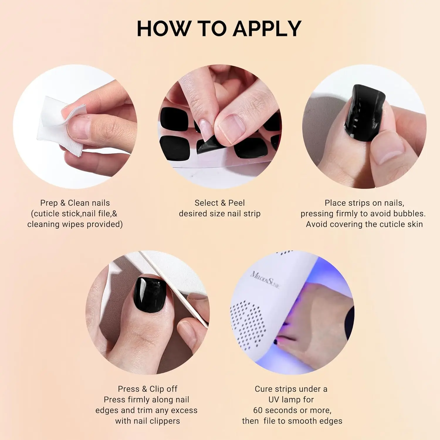 32枚入り レッド セミキュアジェル トゥネイルストリップ、UV/LED対応、サロン品質、簡単装着＆除去