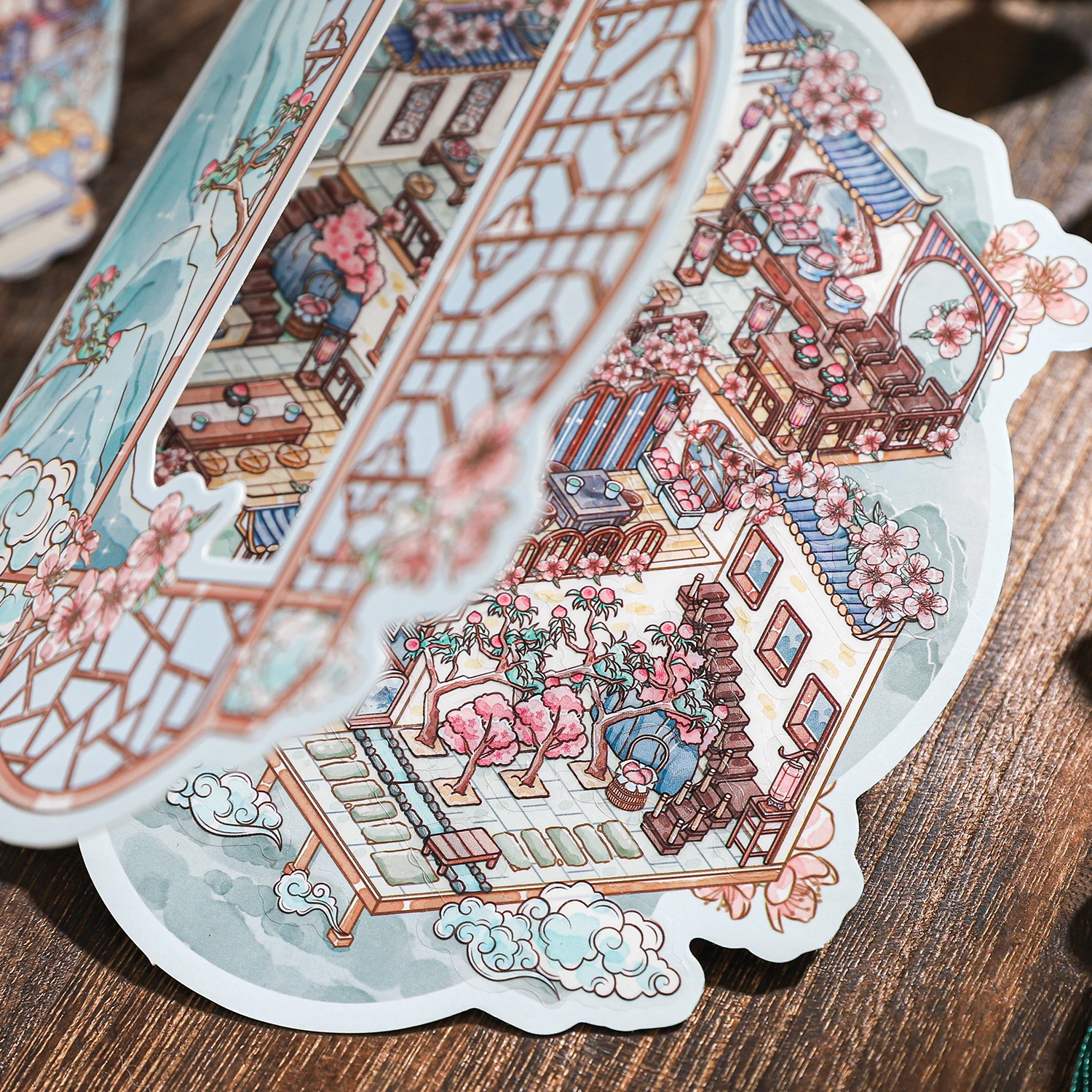 Kawaii Underwater Treasures 3D Yaochi Night Banquet Landscape Sticker  DIY Pocket Cabin Scene Christmas gifts ﻿ ﻿