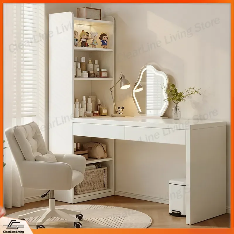 Corner Desk with Bookshelf 2 in 1 Study Table Computer Desk for Bedroom Home Office Writing Desk Storage Shelves Modern