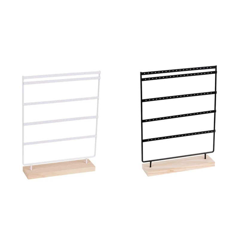 1 Piece Simple 5-Layer White 100-Hole Jewelry Rack Jewelry Storage Jewelry Rack Dressing Table Jewelry Display Durable