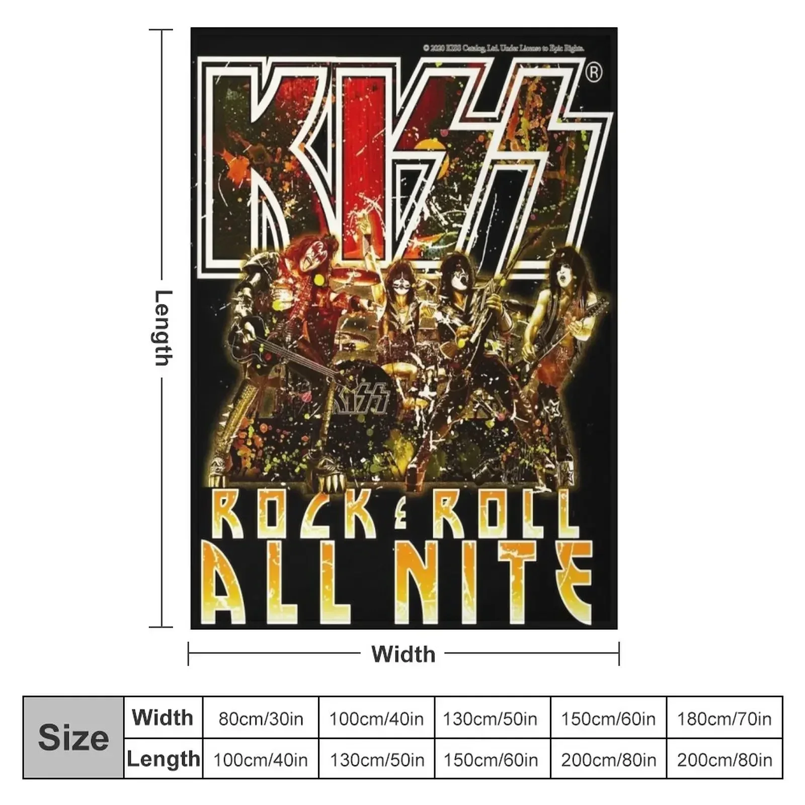 Kiss Rock n Roll All Nite Vintage Retro Classic Rock Throw Blanket Decorative Throw wednesday Blankets