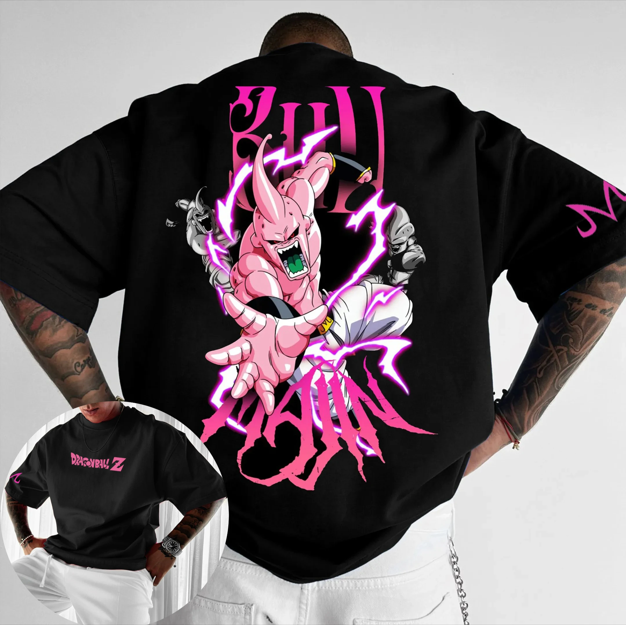2026 New Hot Summer Dragon Ball GOKU Peripheral Printed T-shirt Bandai Loose Men's and Women's Sweating Breathable Sports