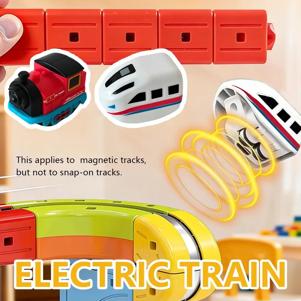 Magical Track Train Cube Toys Electric miniature train DIY 3D Building Cube Rail Toy Kits Educational Toys Gift