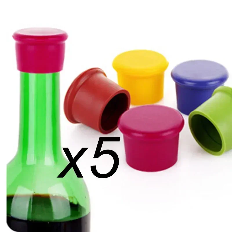 Tapón de botella de vidrio de cóctel de corcho de cerveza de silicona Flexible, accesorios de barra duraderos, tapa de botella de vino para casa, sello, grado alimenticio, Bar