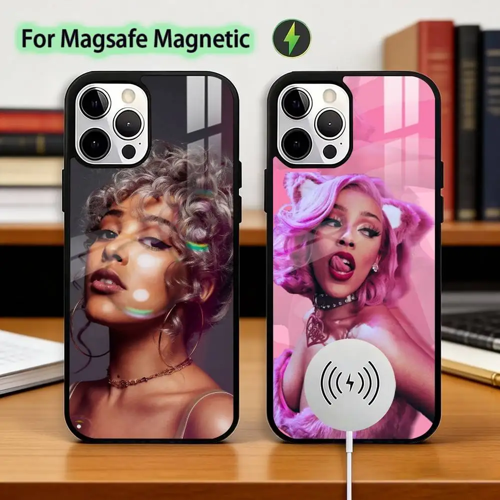 

Cute DOJA Cat S-Singer Phone Case For iPhone17,16,15,14,13,12,11 Plus,Pro Magnetic with Magsafe Wireless Charging