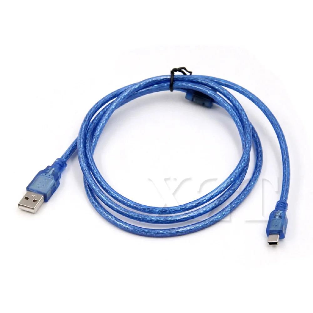 USB 2.0 A-type Male to Mini 5P Male Data Cable USB Cable High-speed Transmission Cable Shielded 30cm 50cm 100cm 1.5m 1.8m 3m 5m