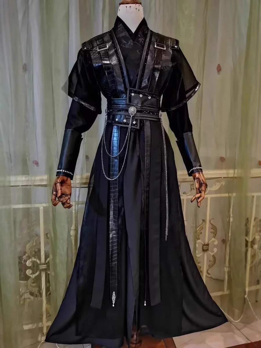 He Xuan Cosplay Costume Tian Guan Ci Fu Chang Geng Mo Ran Cosplay Costume Black Hanfu For Women Men - view 2