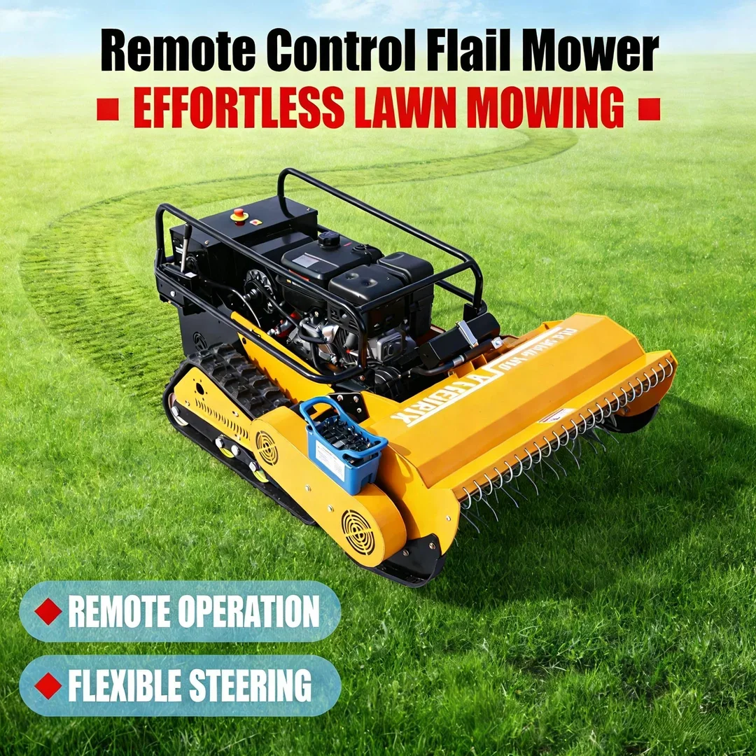 

Customized 800-1000mm Cutting Crawler Robot Flail Lawn Mower Remote Control Self-Propelled All Terrain Commercial Home