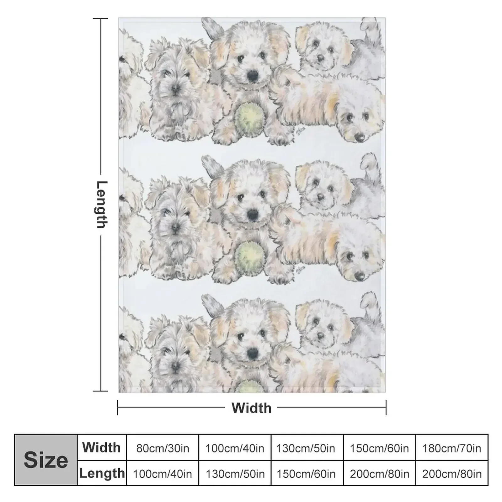 Bichon Frise Puppies Throw Blanket couch cozy soft plush fuzzy picnic outdoor blanket