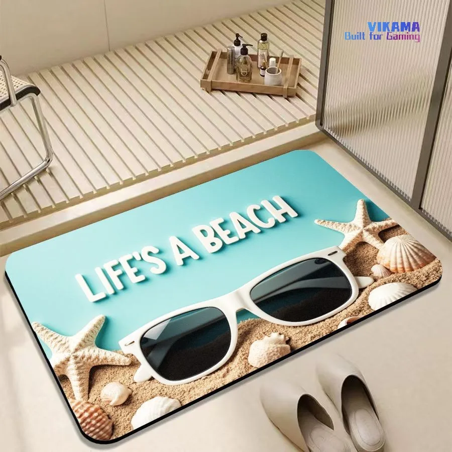 VIKAMA Modern Summer Style Diatomaceous Earth Floor Mats Bathroom Toilet Doorway Entryway Foot Mats Home Decoration