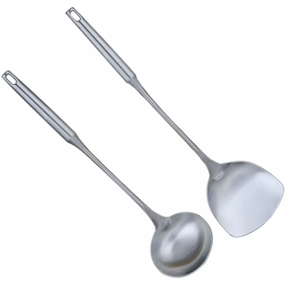 

1Set Stainless Steel Cooking Utensils Set Includes Spatula Stir Fry Spoon Ladle Rust Proof Easy Storage Kitchen Tools