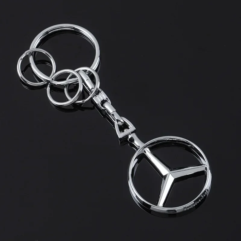 Metal Car Logo Key Chain Holder Keyring Pandant for Mercedes Benz W205 W206 W210 W211 W212 E200 E260 E300 CLA CLS GLK GLA SLS ML