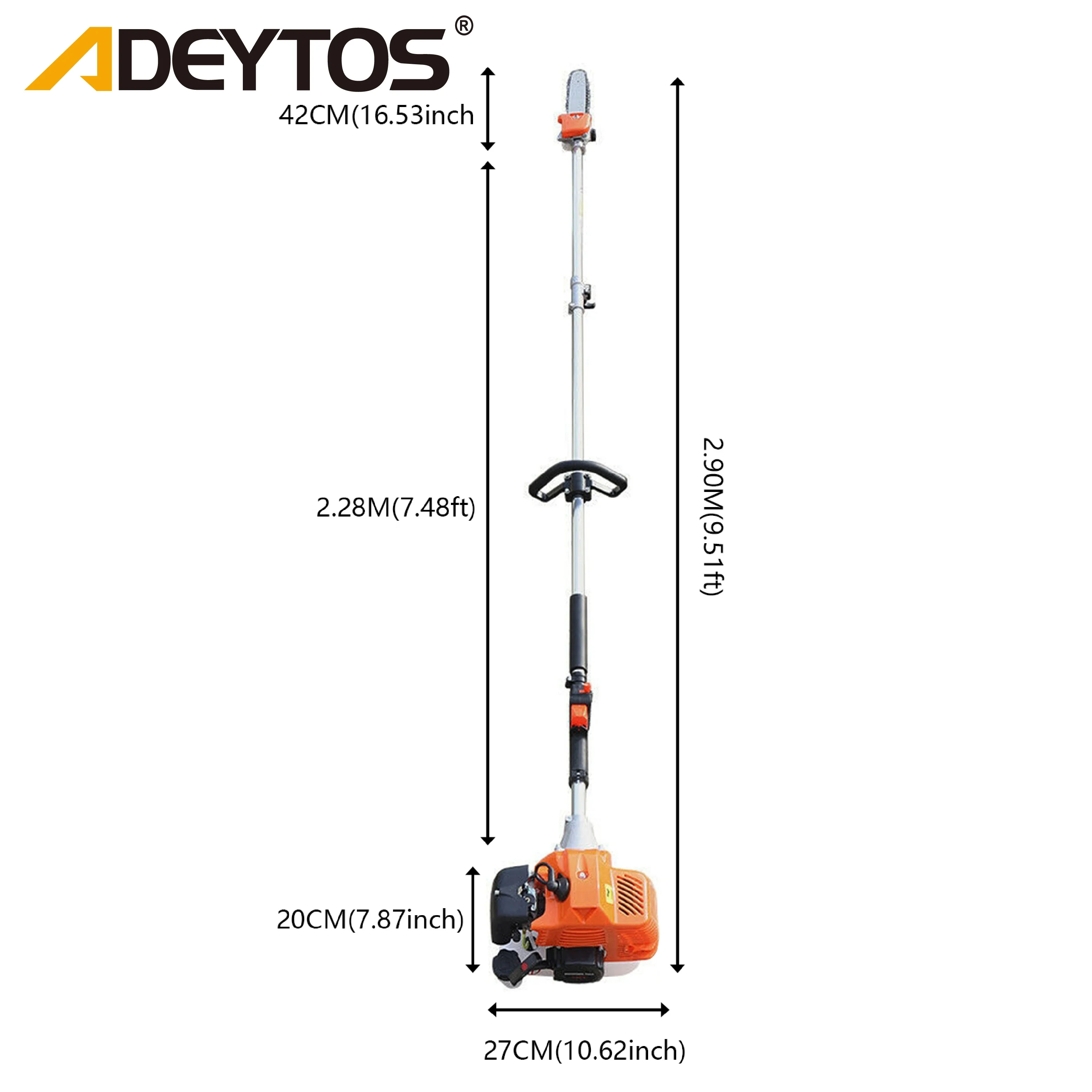 2026 New Model 2-Stroke DIY 3-in-1 Industrial 62.8CC 5.5HP Brush Cutter High-Pole Chain Saw CE Certified