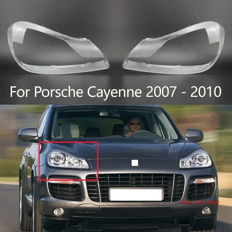 Headlight Shell Lamp Shade Transparent Lens Cover For Porsche Cayenne 2007-2010 Car Headlight Replacement Part Set