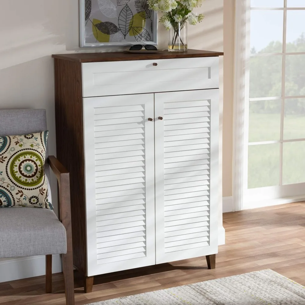 

Studio Shoe Cabinets, White/Walnut