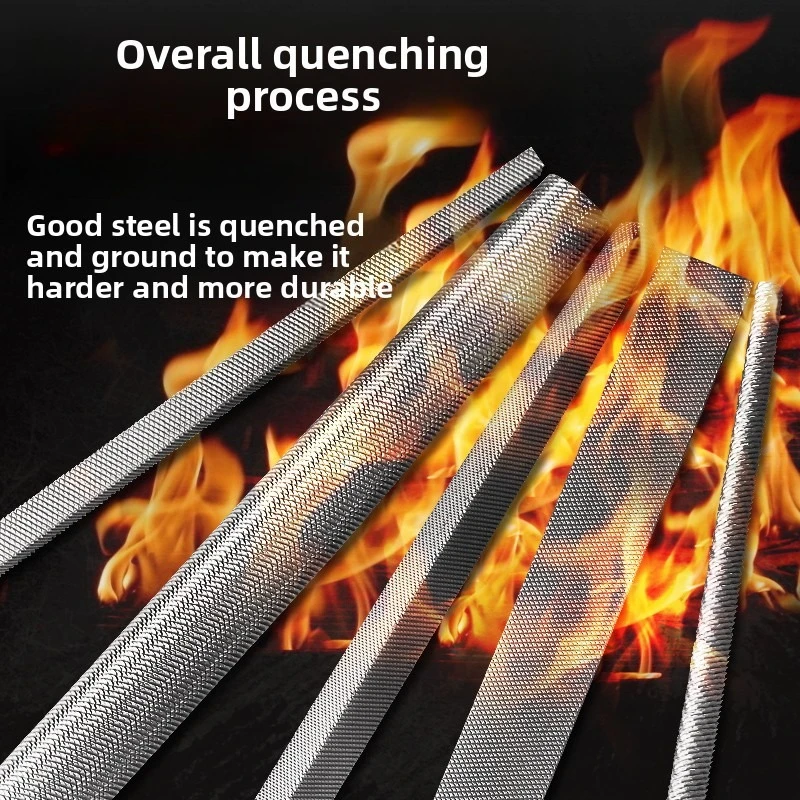 Polished Steel File - High-Hardness Semi-Circular File - Metal Rust Removal Flat Triangular File Tool