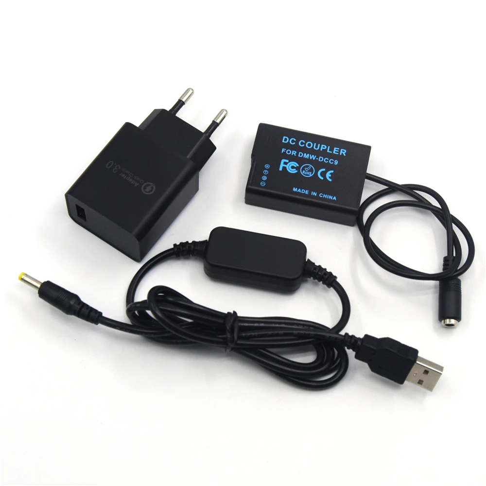 DMW-DCC9 DMW-BLD10 BLD10E BLD10PP بطارية الدمية + باور بانك كابل يو اس بي + شاحن لباناسونيك DMC GX1 GF2 G3 G3K G3R G3T G3W G3EGK