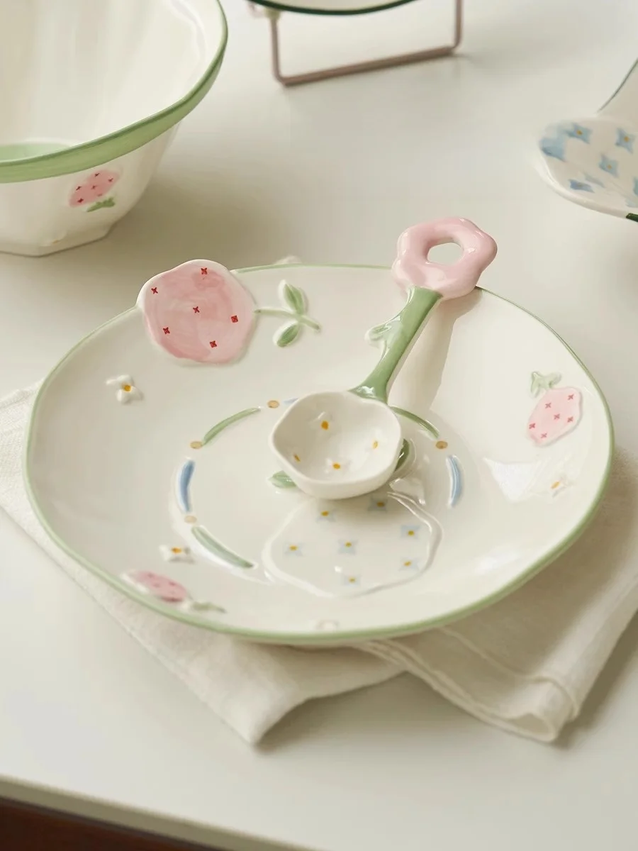 

Набор посуды April Cerc: Привлекательные тарелки для завтрака, домашнего использования, с высокой эстетической ценностью, в скандинавском стиле, плоские тарелки