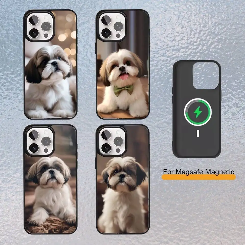 

Pet S-Shih T-Tzu Dog Phone Case for iPhone 17,16,15,14,13,12,11 Plus,Pro Max Magnetic Wireless Charging Cover