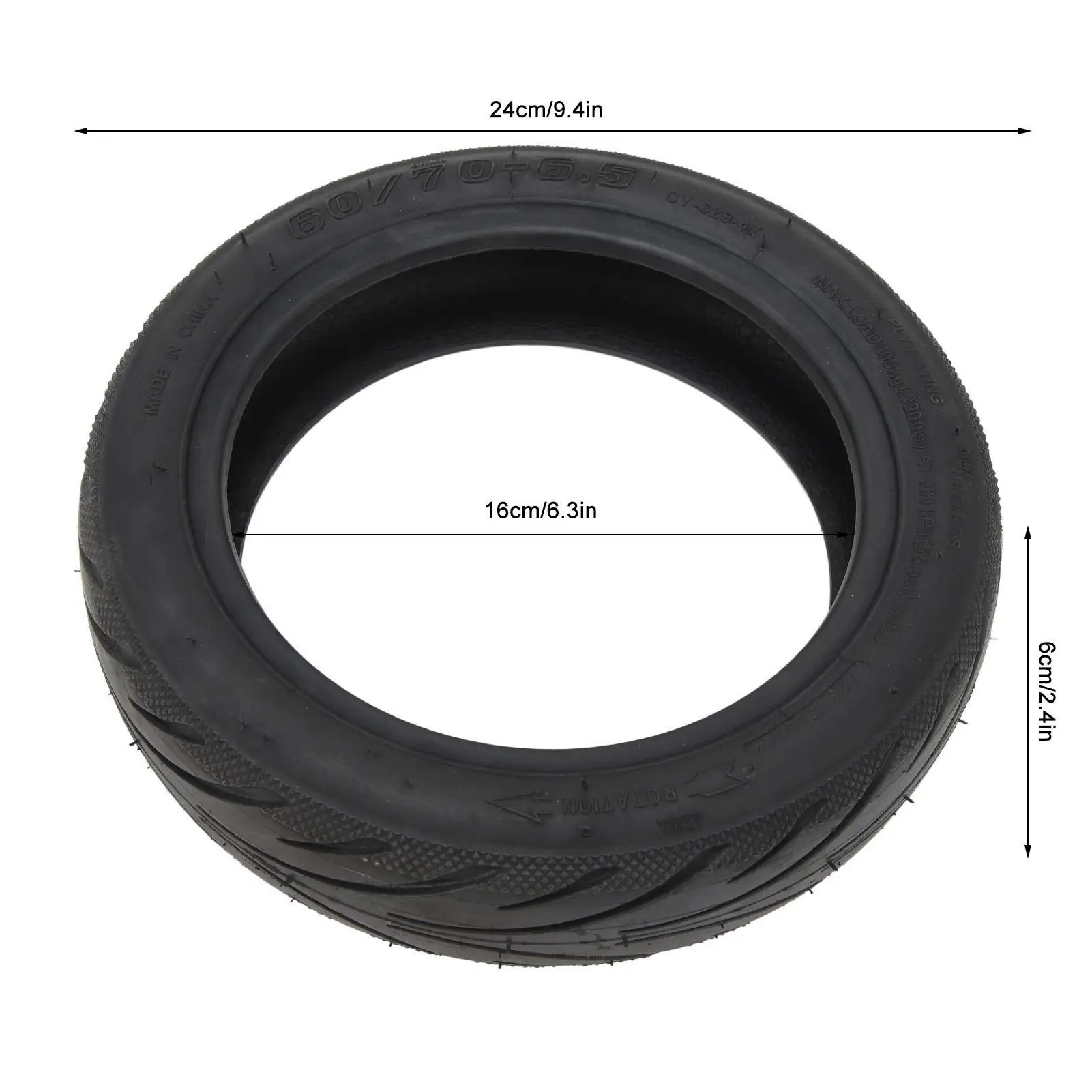 60/70-6.5 Electric Scooter Off-Road Tire - Shock Absorbing Rubber Replacement Wheel for Enhanced Performance