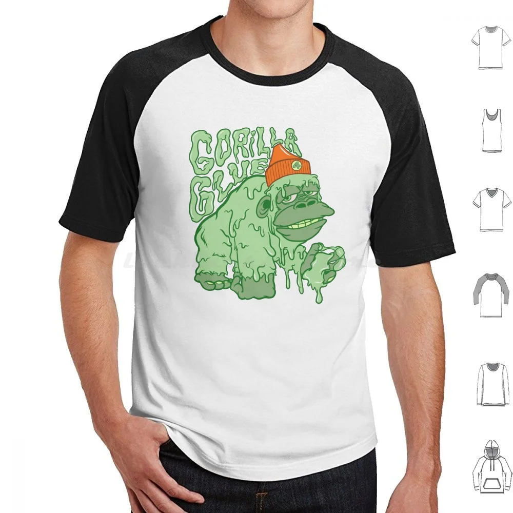 Gorille colle t-shirt coton hommes femmes bricolage impression gorille colle mauvaises herbes Cbd Thc haute fois chanvre Sativa Indica haute vie Dabs Dank fumée