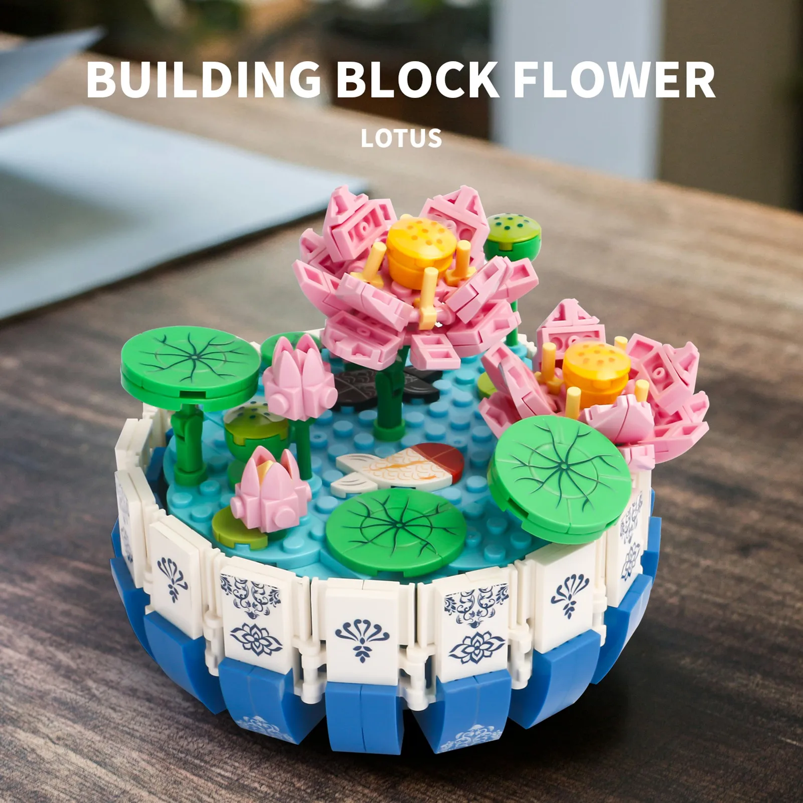 US Kinder-Baukasten Traditionelles Blumen- und Topf-Montage-Set für Kinderspiel Früherziehung Blumen- und Topf-Bausteine