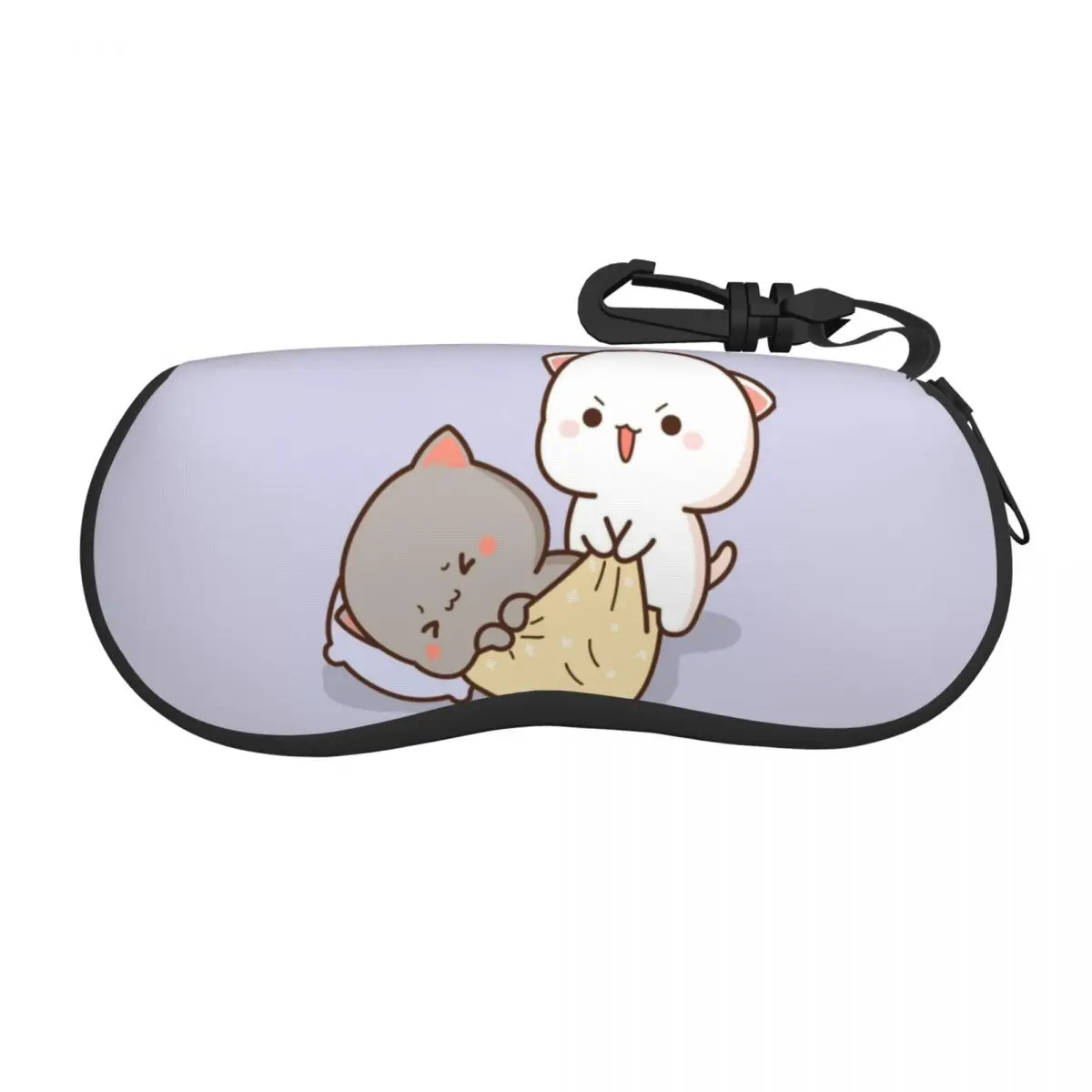 Custom Peach And Goma Mochi Cat Wake Up Glasses Case Portable Shell Eyeglasses Case Sunglasses Box