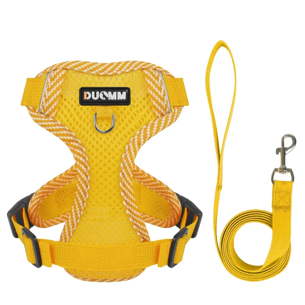 Reflective Breathable Dog Harness And Leash Set For Small Dogs_voghion.com