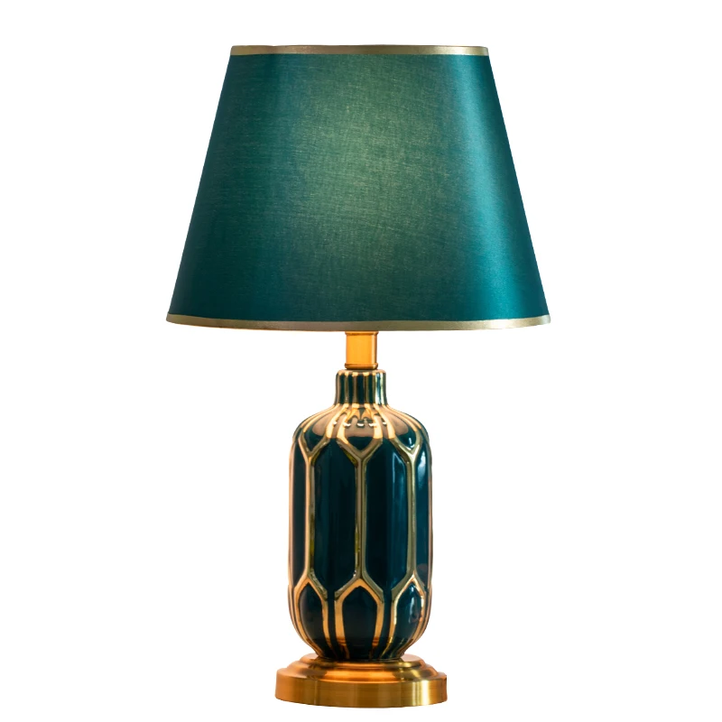 TUDA Modern Green Ceramic Table Lamp For Living Room Sofa Bedroom Bedside Lamp Warm European Romantic Table Lamps image 5