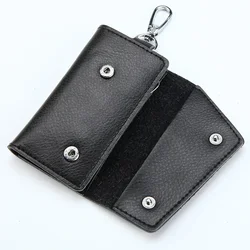 Nuevo Llavero de cuero genuino para hombre, llavero Bolsa organizadora de llaves, bolsa para llaves de coche, billetera, funda para llaves de ama de llaves, Mini bolsa para tarjetas