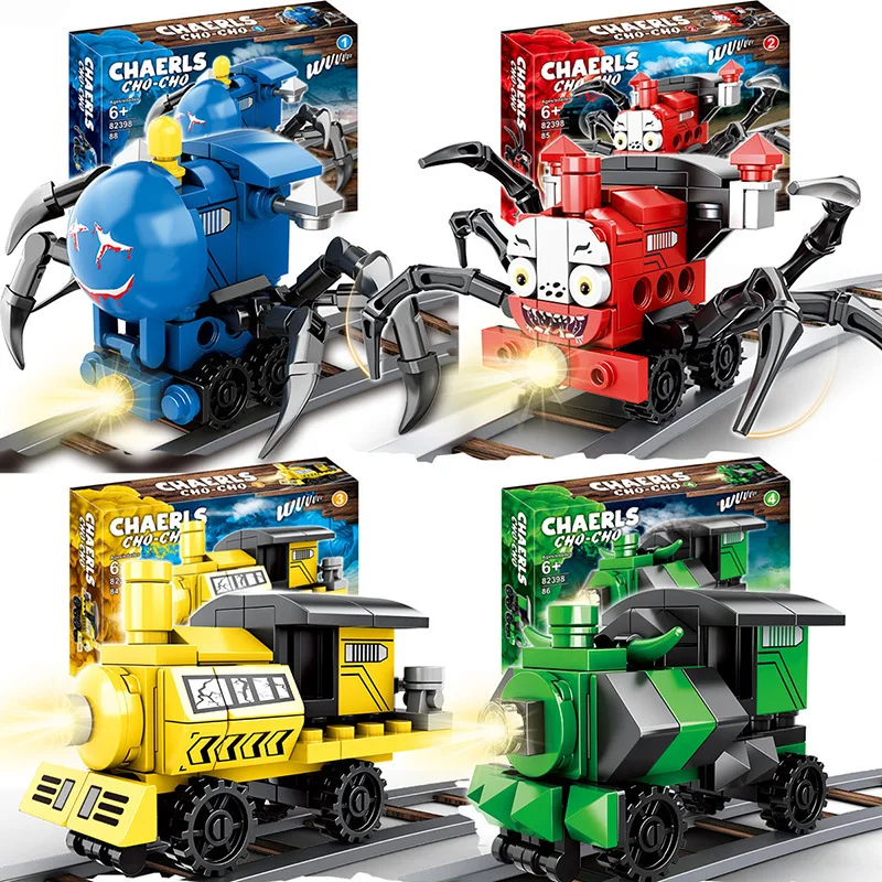 New ChooChoo Charles Horrors Game Building Blocks Demonic Spider Train Animal Monster Figures Bricks MOC Toys For Children Gifts