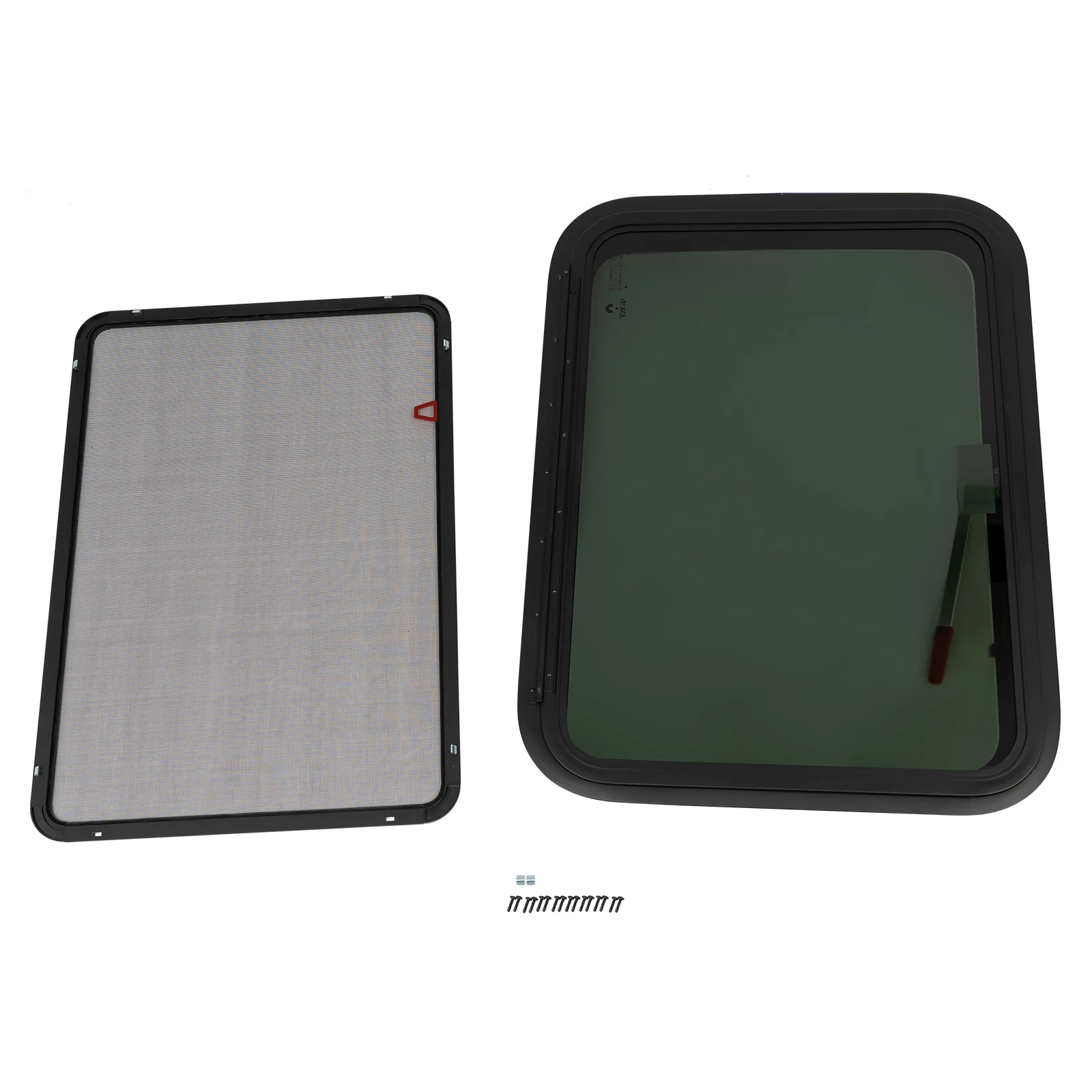 

Антиподглядывающее окно для автофургона с оконным экраном, 30 дюймов Ш x 22 дюйма В, прямоугольное вентилируемое закаленное стекло, выдвижное окно для автофургона, черное