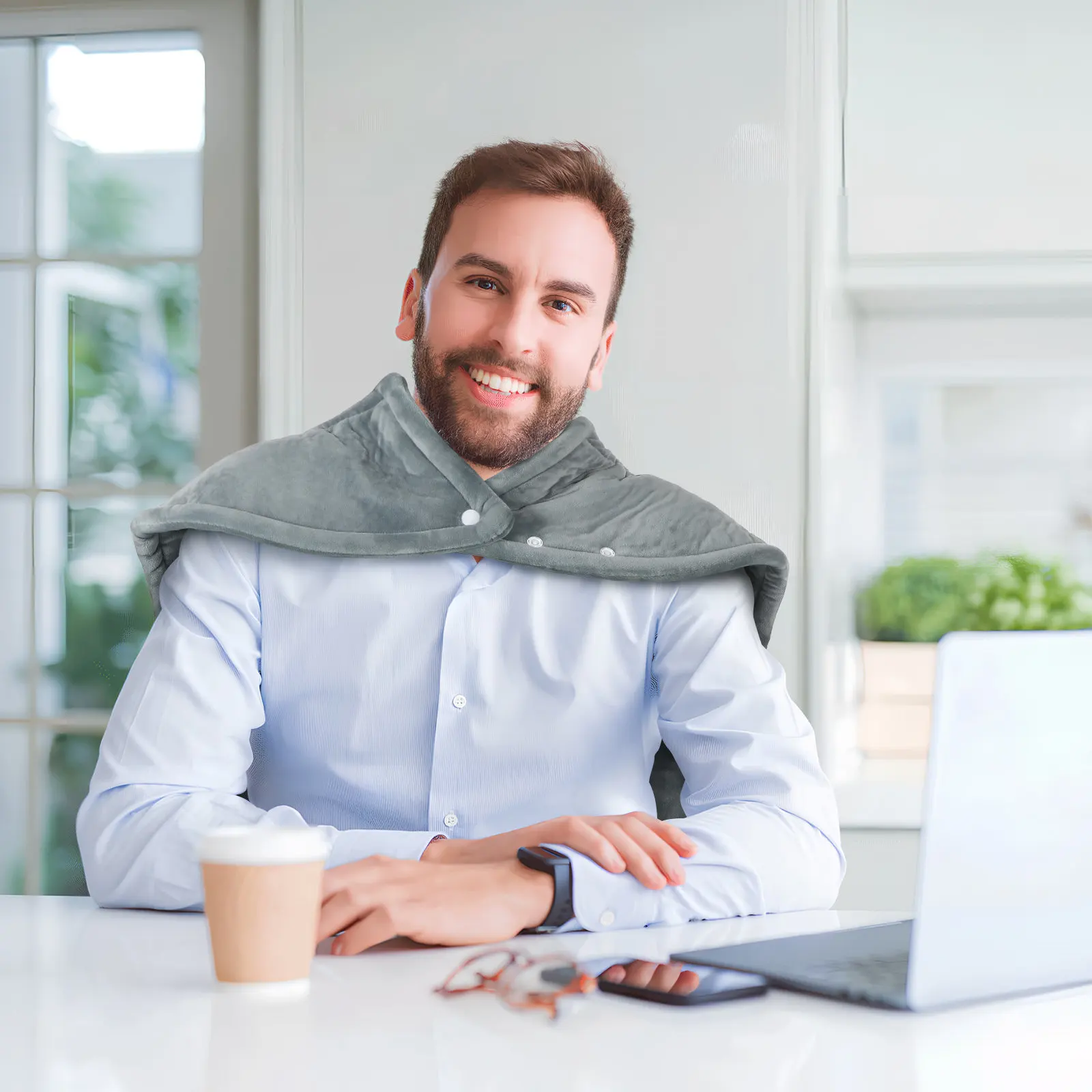 

Electric Heated Shawl Neck and Shoulder Heating Pad Back Warmer Heating Pad Blanket Plug Stylish Design Easy Use