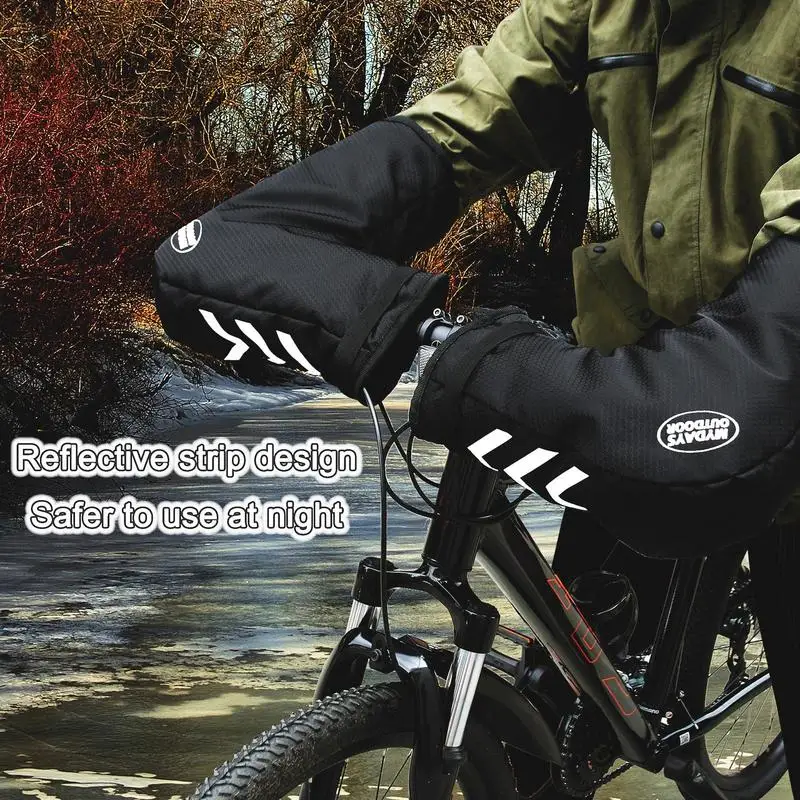 Autumn winter cycling warm gloves bicycle handles mittens waterproof reflective warm gloves Warmer Cover Cycling Accessories