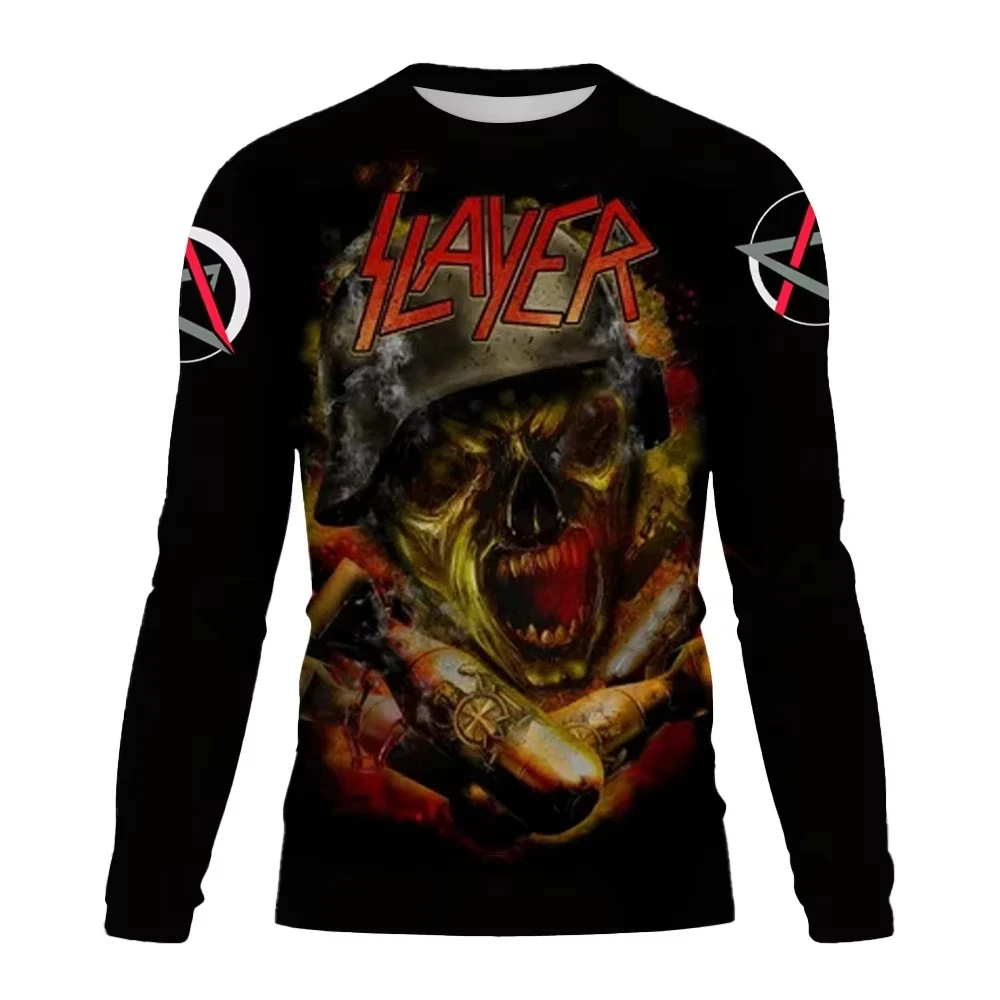 

Men's Long Sleeve Tshirt 3D Rock Band Slayer Printed T-shirt For Men T Shirt Hip Hop Casual Oversized Tshirt Ropa hombre Top Tee
