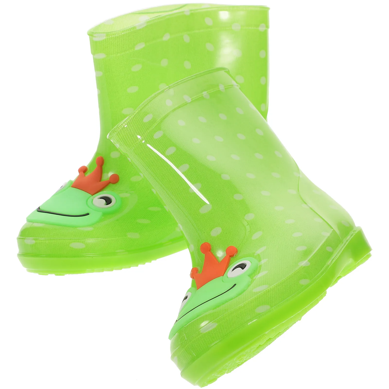 Cute Kids Rain Boots Waterproof Cartoon Style Anti-Slip for Children Thickened Sole Comfortable All-Season Wear 29 Green