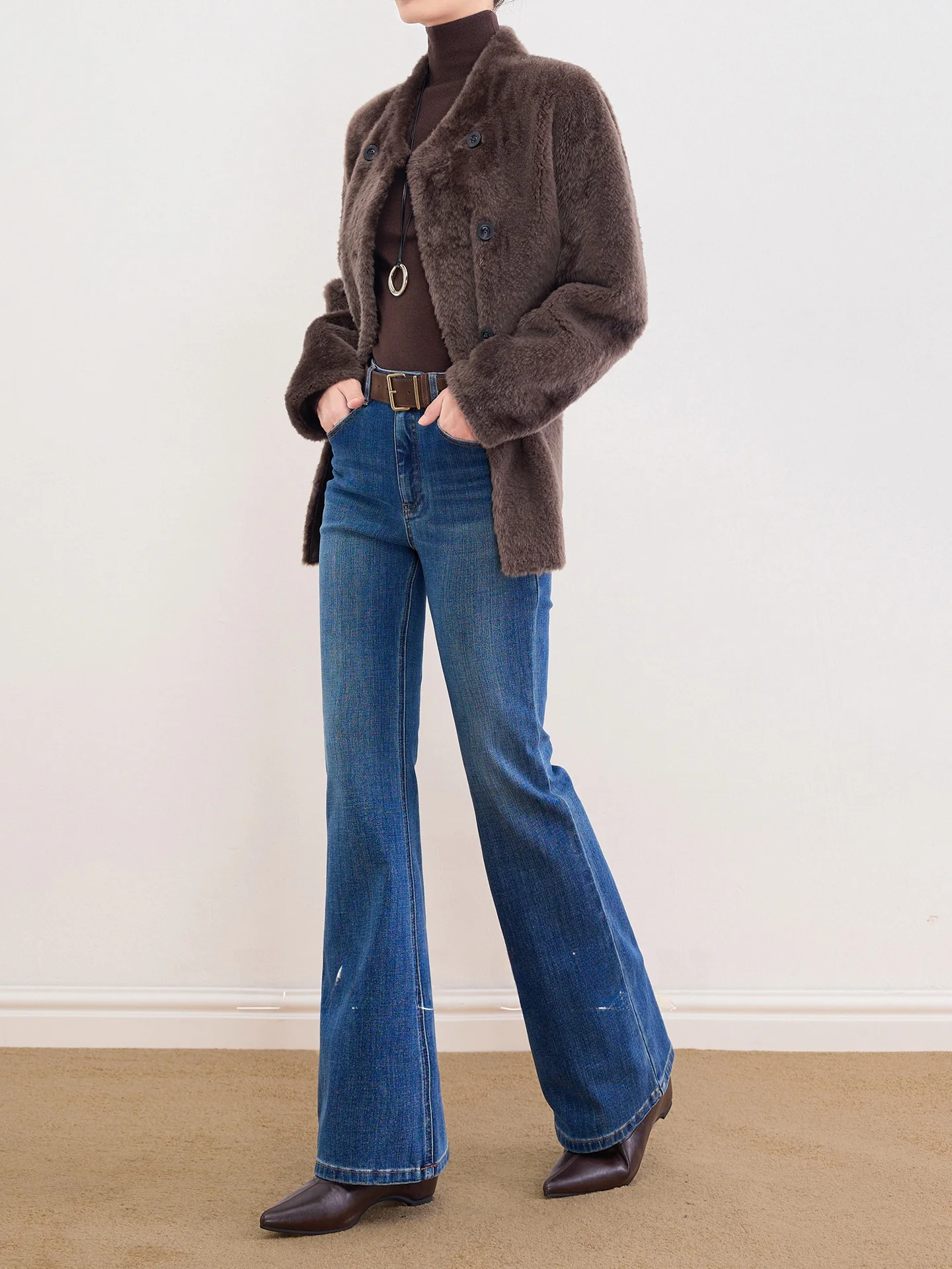 

Женские джинсы-клеш Deep Blue с четырехсторонним стрейчем, утягивающие, с высокой талией, из хлопкового стрейч-денима, модные, для повседневной носки