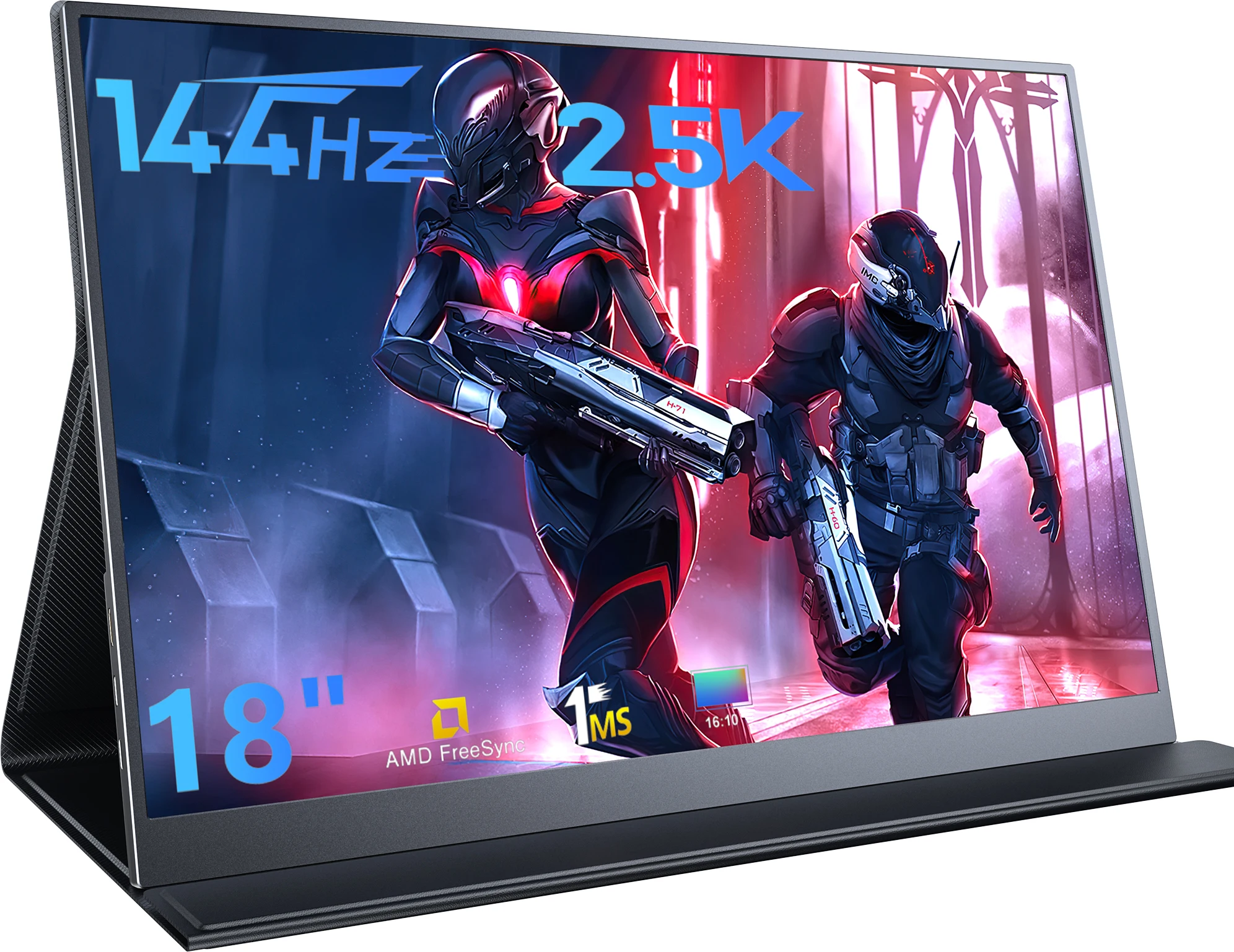 

Amoudo Mobile Monitor 18.5 Inch 2560*1600P 144HZ Mobile Display Full HD IPS Panel Type-C HDMI-Mini Game Mode PS5 / XBOX / Switch