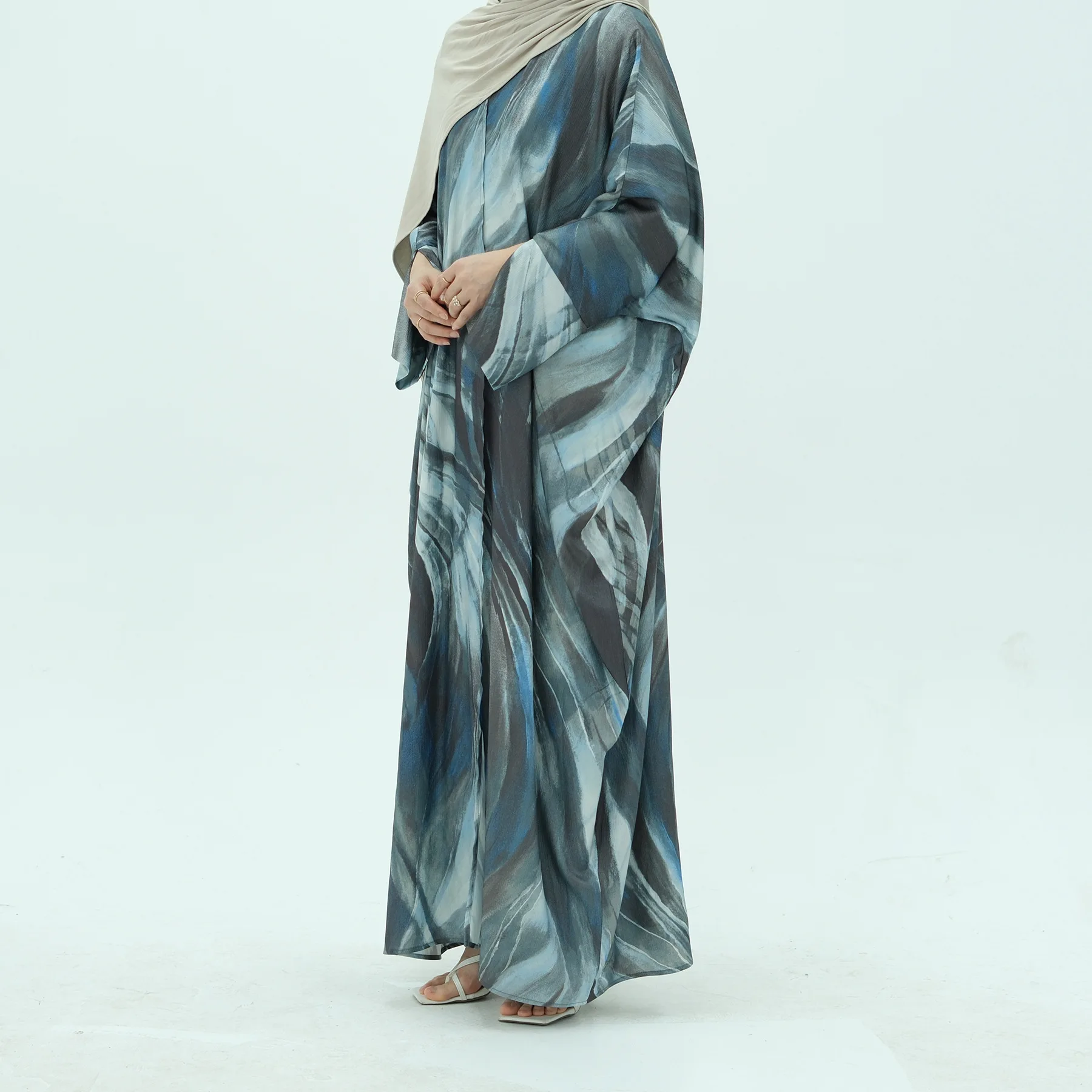 Print Open Abaya Cardigan Muslim Party Dress for Women Ramadan Eid Kaftan Abayas Arabic Robe Dubai Islam Vestidos Jalabiya 2025