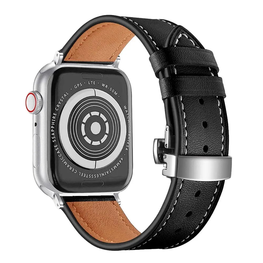 Luxury Genuine Leather Strap for apple watch band 44mm 49mm 45mm 42mm 38mm 40mm 41mm Bracelet iWatch Ultra 8 7 6 5 SE Watchband