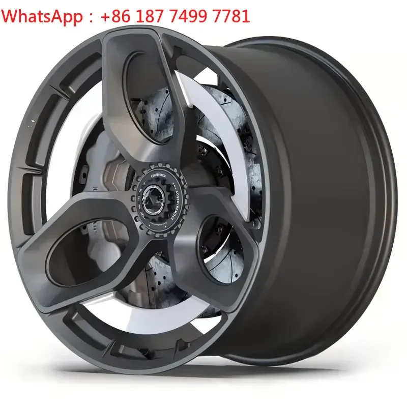 Monoblock 3-Spoke Forged Wheels, Matte Dark Grey, Custom PCD for Luxury & Performance Vehicles