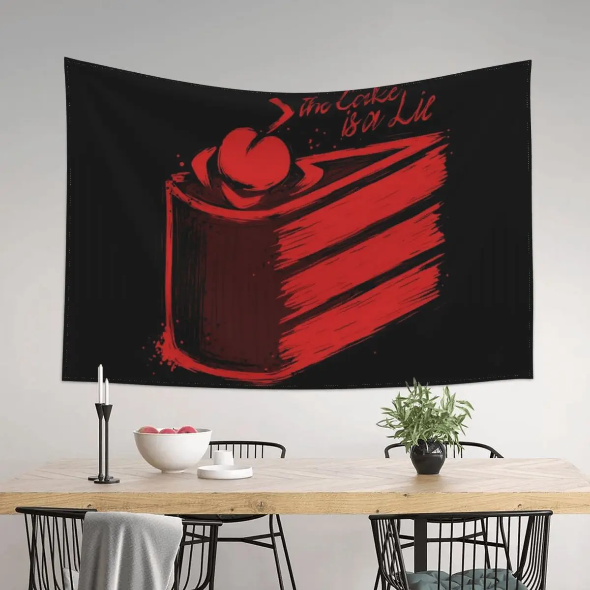 

The Cake is a Lie Portal Tapestry Decoration Bedroom Decorative Paintings Room Ornaments Things To Decorate The Room Tapestry