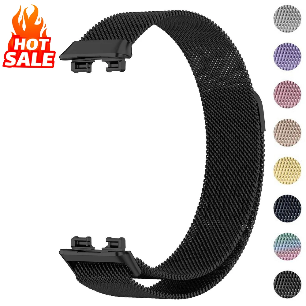 לולאה מליאנית עבור רצועת huawei 9 8 חכם חכם קוראה מגנטי רצועת פרק כף יד נירוסטה צמיד huawei 8 9 רצועה